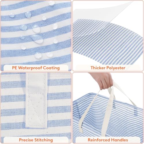 Lifewit 100L Large Laundry Baskets, Laundry Hampers Bags, 2 Pack, Pink&Blue - Image 6