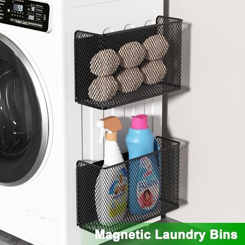 Magnetic Shelf Fridge Basket Bin for Washer Dryer Locker Whiteboard Cabinet - Image 6