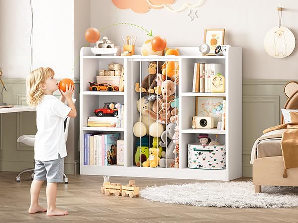 ONBRILL 2-in-1 Toy & Stuffed Animal Organizer, Kids 6-Cube Storage Shelf with Rounded Corners & Anti-Tip for Playroom Bedroom - Image 6