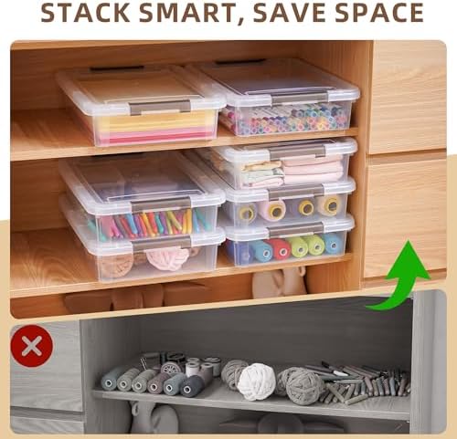 Citylife 5.3 Qt Storage Bins with Lids, Plastic Bins and Paper Storage 10PC - Image 6