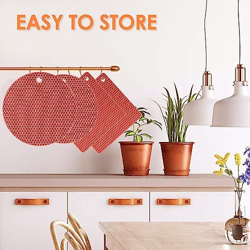 4 Pack Trivets for Hot Dishes, Silicone Pot Holders Hot Pads for Kitchen, Silicone Trivets for Hot Pots and Pans, Hot Plates to Protect Table Quartz Countertops Heat Resistance to 450°F, Nordic Orange - Image 6