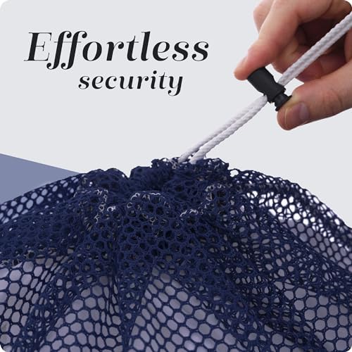 Handy Laundry Mesh XL Laundry Bag 24"x36", Heavy Duty Drawstring, Navy Blue - Image 6
