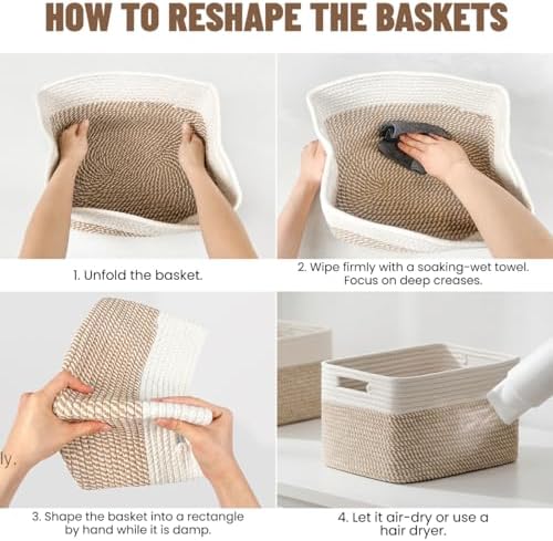 5 Pack Woven Storage Baskets, Decorative Storage Bins for Organizing - Image 6