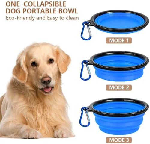 TIOVERY Dog Food Storage Container, 5-7 Lbs Airtight Pet Food Container, Cat food Container Dispenser with Portable Handle, Pouring Spout and a Collapsible bowl for Dogs Cats Navy Blue/6Qt - Image 6