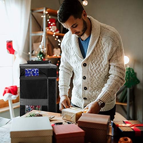 ProPik Holiday Wrapping Paper Storage Organizer Bag with Pocket and Handles Including Hanging Loop Heavy Duty Material with Clear Window 47 X 10 X 10 Inch Fits 40 Inch Long Rolls (Black, 1 Count) - Image 7