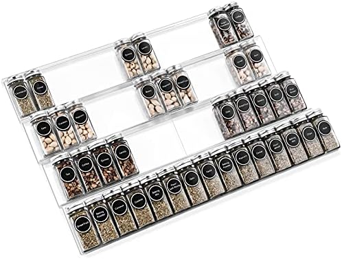 Mulush Acrylic Tiered Spice Drawer Organizer Insert, Spice Rack Tray - Image 7
