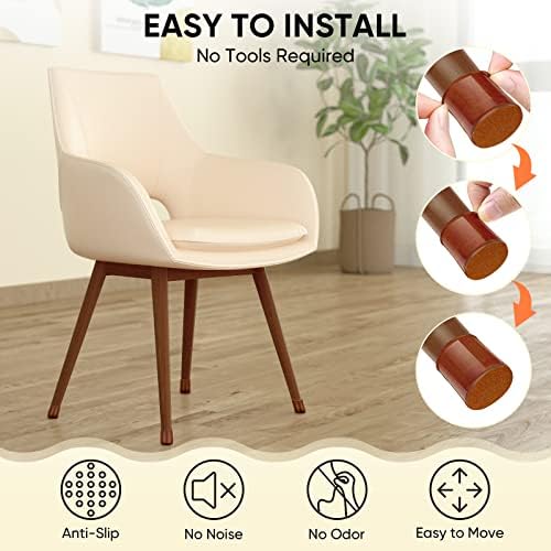 BALEINE 24PCS Silicone Chair Leg Floor Protectors for Hardwood Floors - Image 6