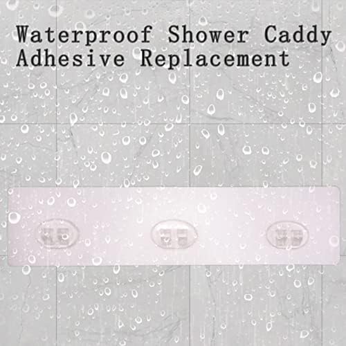 4 Pack Shower Caddy Adhesive for Replacement, Strong Transparent Adhesive for Shower Caddy Sticky Pads, No Drilling for Corner Shelf Basket, Bathroom Storage Shelves, Kitchen Racks and Soap Holder - Image 7