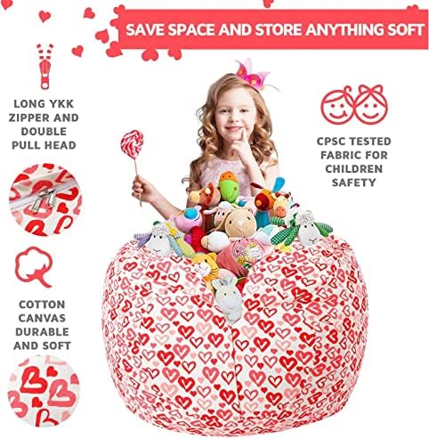 WEKAPO Stuffed Animal Storage Bean Bag Chair Cover for Kids - Image 7