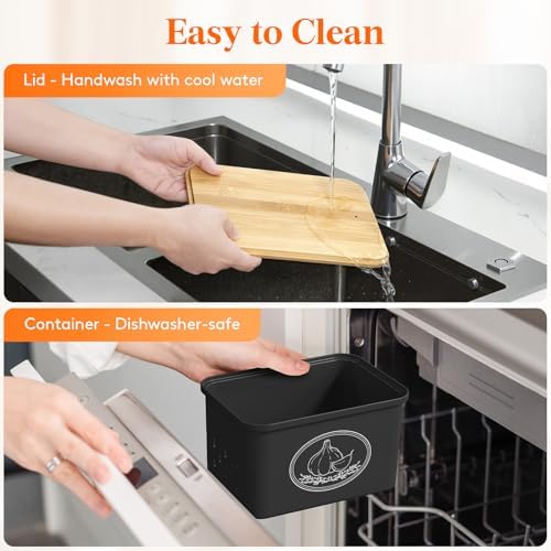 Lifewit Plastic Potato and Onion Storage Bin Box, Set of 2, Black - Image 6