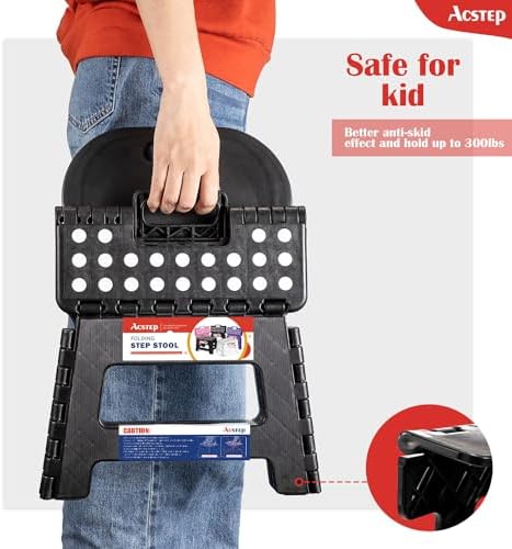 ACSTEP Folding Kids Step Stool with Back Support for Kids,9" Plastic Kids Chair for Outdoor or Indoor Kitchen Step Stools and Bathroom Stool for Toddlers Boys Girls - Image 6