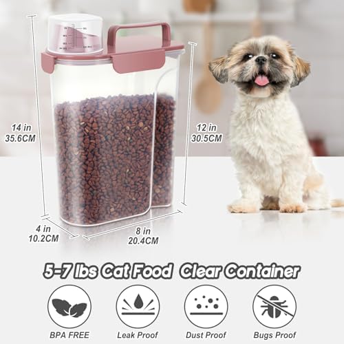 LEAWALK Cat Dog Pet Food Storage Container 5-7Lbs BPA-free (Pink+Blue) - Image 6