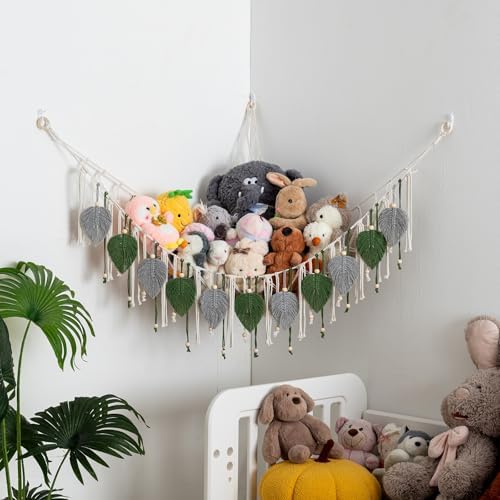 Pretty Jolly Stuffed Animal Hammock with Leaf Beads and Tassels - Image 7