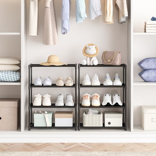 Autonomier 4 Tier Extra Small Shoe Rack (16.3" Wide), Narrow Stackable - Image 6