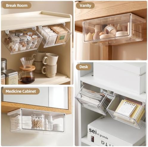 Medicine Cabinet Organizer Drawer, Under Shelf Storage for Bathroom - Image 7