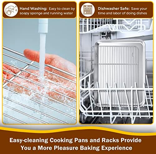 P&P CHEF Stainless Steel Baking Sheet with Rack Set for Cookie, 16 Inch - Image 7