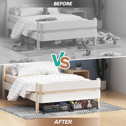 PHINOX Under Bed Storage with Wheels & Handle,Sturdy Metal,2 Pack,Black - Image 7