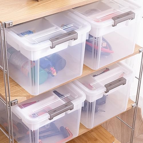 Citylife 32QT 4Packs Clear Craft Organizers and Storage Box with Tray - Image 6