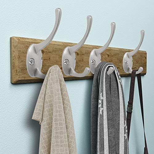 IBosins 12 Pack Silvery Double Coat Hooks Wall Mounted with 24 Screws - Image 7