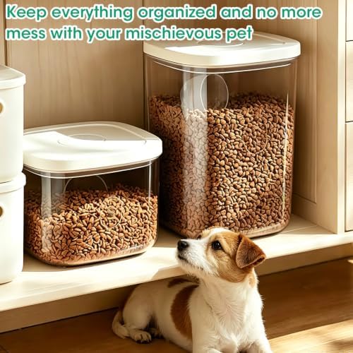TBMax Dog Cat Food Storage Container 5 Lbs, Stackable Pet Food Dog Treat Container with Pop Up Lids, Airtight Food Storage Bin for Kitchen Organization - Image 7