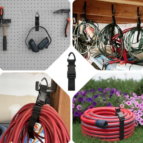 8-Pack Heavy Duty Extension Cord Organizer with Adjustable Arms - 17 Inch Wall Mounted Holder with Triangle Hooks for Garage Workshop Storage, Cord Reel Hanger for Tools and Cables - Image 7