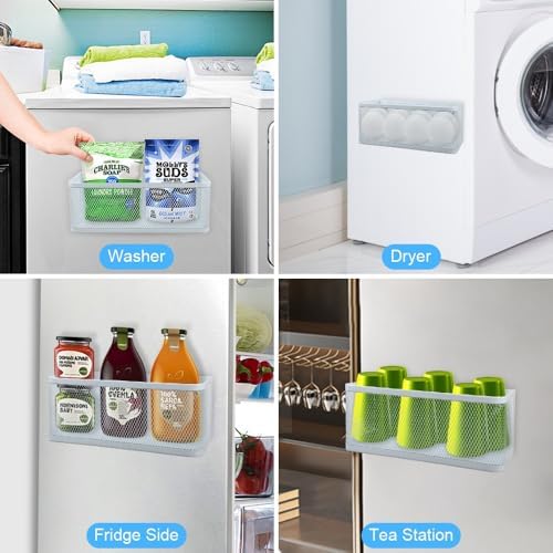 Picowe Magnetic Laundry Organizer, Large Magnet Basket for Laundry Room,16.5lb Capacity Magnetic Shelf for Washer /Dryer, Fridge & Small Spaces ( L, White) - Image 7