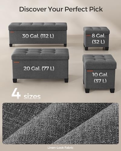 SONGMICS Storage Ottoman Bench, Foldable Foot Rest with Legs - Image 6