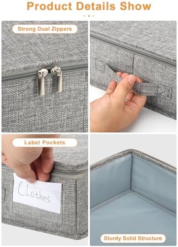 punemi 4 in High Sturdy Low Profile Under Bed Storage, 2 Pack, Grey - Image 6