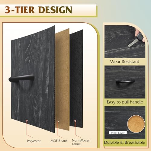 WLIVE Tall Dresser for Bedroom, 6 Drawer Chest of Drawers, Black Wood Grain - Image 6