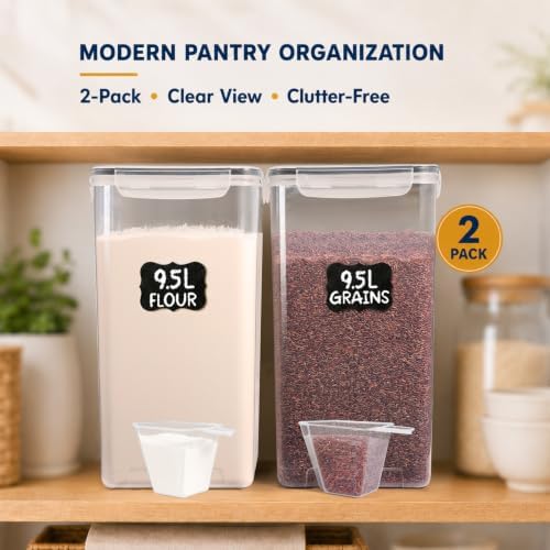 Gorpuire 2-Pack (9.5L | 321 Oz) Extra Large Bulk Food Storage Containers - Image 7