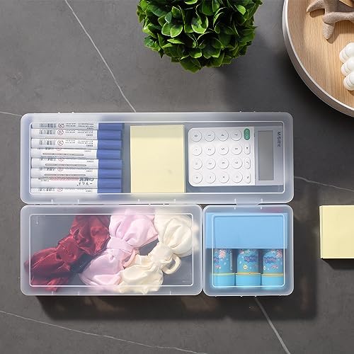 novelinks Clear Pencil Box and Small Plastic Storage Containers with Lids - Image 6