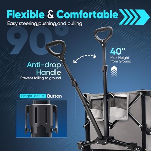 Sekey Collapsible Wagon, 300 lb Capacity, 29 in Cargo Bed, Compact Fold - Image 7
