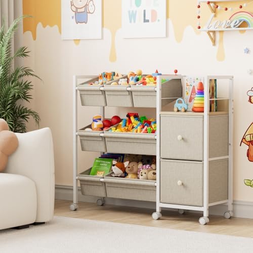 Modanais Kids Toy Organizers and Storage Bins, Off White - Image 7