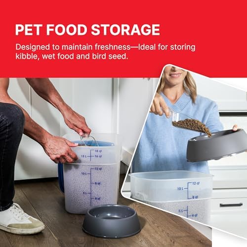 Cambro FreshPro 18 Quart (QT) Food Storage Container with Lid (Restaurant Grade) - for Food Prep, Commercial Kitchen, Pet and Dog Food Container (Translucent) - Image 6