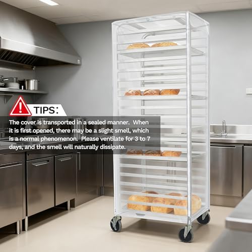 BIEAMA 20 Tier Full Size Bun Rack Cover, Commercial Bakers Racks Cover - Image 6