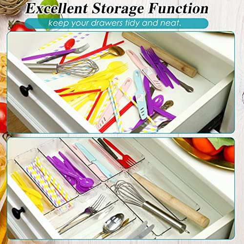 Maitys 12 Pcs Plastic Drawer Organizers, Silverware Tray, 9 x 3 x 2, Clear - Image 6