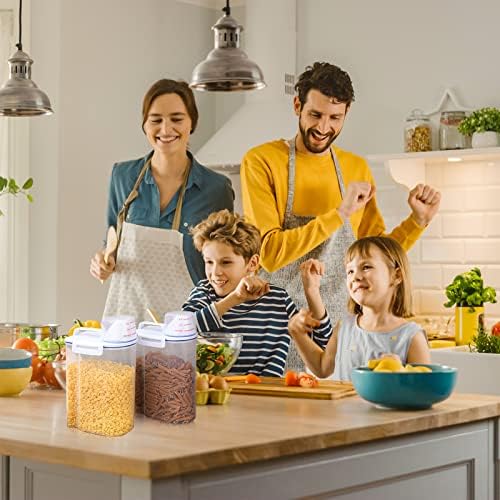 4 Pcs Food Storage Containers with Measuring Cup Lids, 2.5 L, Blue - Image 7