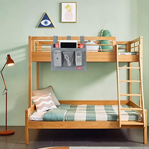Zafit Hanging Bedside Caddy, Bedside Storage Organizer for Magazine, Phone, Remote control (Classic 4 Pockets-Grey) - Image 7