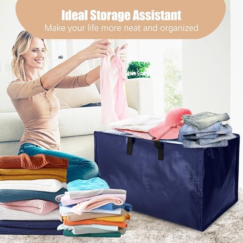 NATURELUX Heavy Duty Moving Bags with Backpack Straps and Strong Handles, Alternative to Moving Boxes and Storage Totes for Dorm Room Essentials, 12 Pack, Blue - Image 7