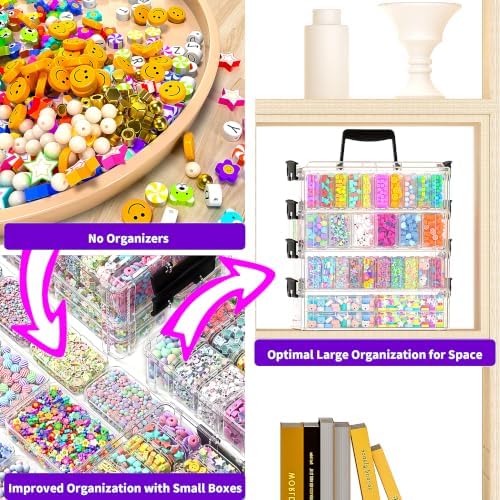 Bead Storage Organizer, 76 Small Containers and Lids, 4 Sizes - Image 7