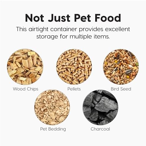 IRIS USA WeatherPro Airtight Dog Food Storage Container, Up to 13 lbs, for Dog Cat Bird and Other Pet Food Storage Bin, Pet Supplies, Keep Fresh, BPA Free, Clear/Almond (Pack of 2) - Image 6