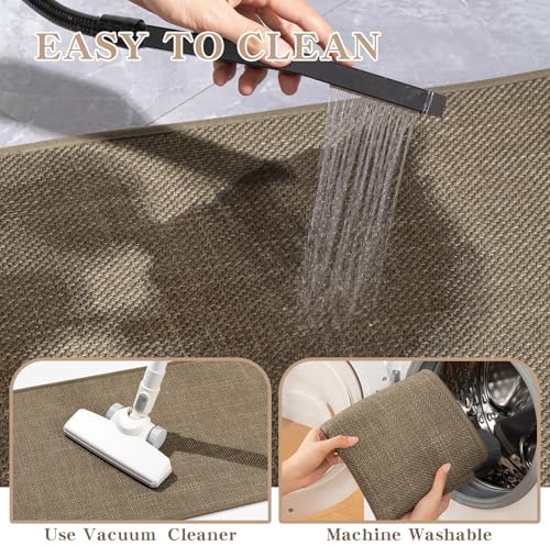 chakme Bathroom Rugs Mat 59x25, Ultra Thin Non Slip Bath Mat Large Quick Dry Absorbent Bath Mat for Bathroom Floor, (Dark Beige, 59"x25") - Image 6