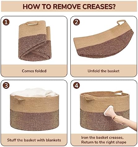 Goodpick Large Wicker Basket for Blankets, Baby Toy Storage Basket, 85L - Image 6
