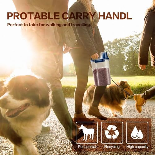 TIOVERY Upgraded Dog Food Storage Container Small, Cat Food Container Airtight, Pet Food Container Dispenser with Pour Spout, Measuring Cup and 4 Seal Buckles for Dogs, Cats, Birds (Blue) - Image 7