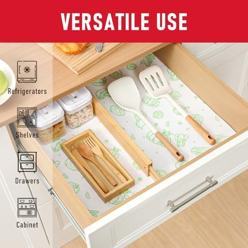 Cooyes 6 Pack Refrigerator Shelf Liners for French Door Fridge, 17.7" × 36" Extra Large, Non-Slip Fridge Mats Machine Washable, Refrigerator Drawer Liner for Glass Shelves Kitchen Cabinet - Image 6