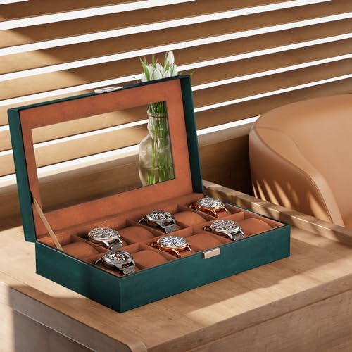 ProCase Watch Box Organizer, 12 Slot Watch Display Case, MidnightGreen - Image 6