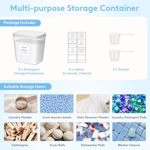 Lifewit Laundry Pods Container with Pop-up Lid, 0.72gal, 2 Pcs - Image 6