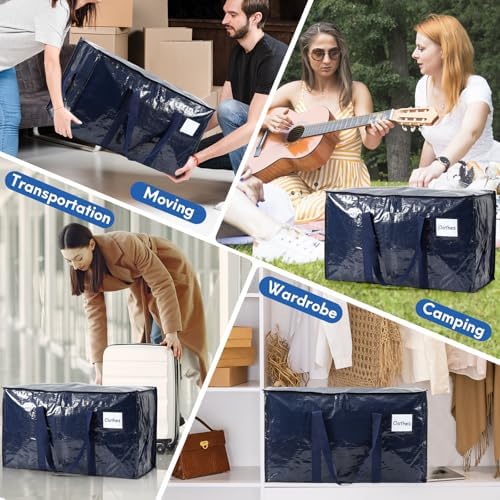 2-Pack Extra-Large Heavy-Duty Storage Totes – Waterproof & Reinforced Blue - Image 6