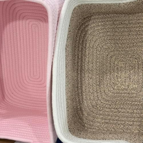 13.5L Baby Diaper Caddy Organizer, 15.3"x9.8"x7" Cotton Rope Diaper Basket, Changing Table Storage Caddy With Removable Divider, Baby Basket for Nursery, Car, Diapers, Baby Shower Gifts for Newborn by Degeyoyo