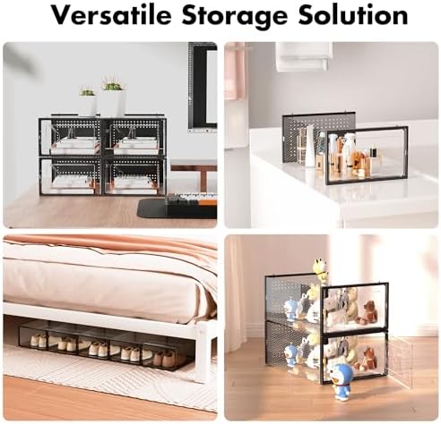 Foluck 15 Pack Shoe Storage Organizer Box Container Clear Plastic Stackable - Image 6